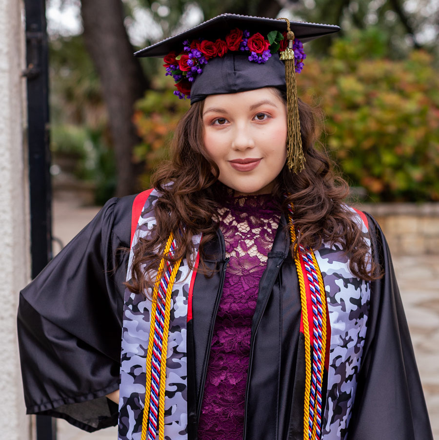 Catherine Garcia in cap and gown