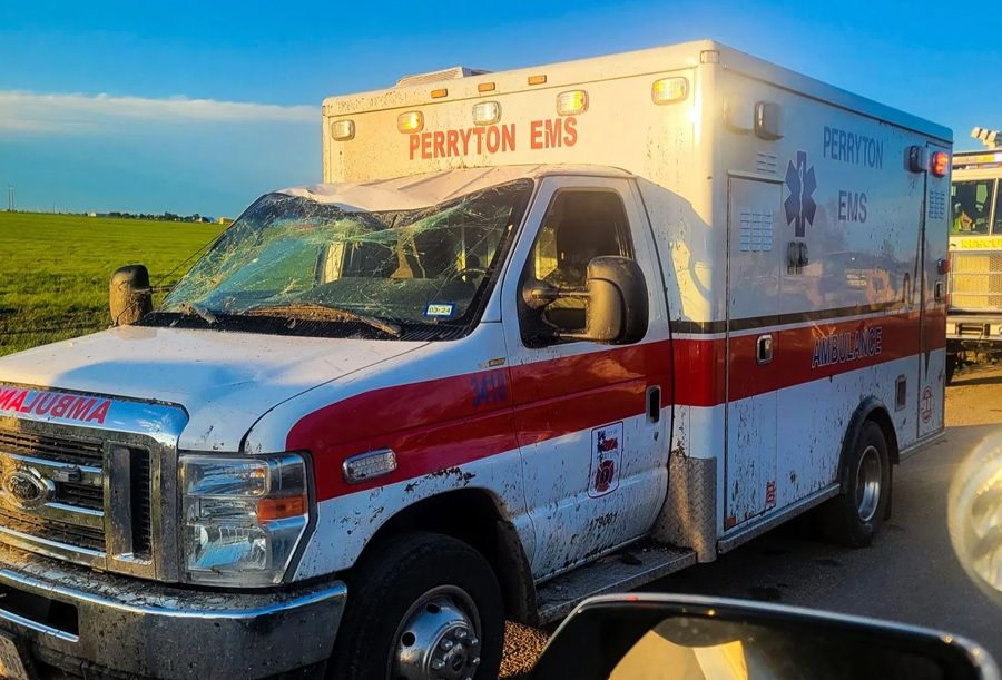 ambulance destroyed after tornado