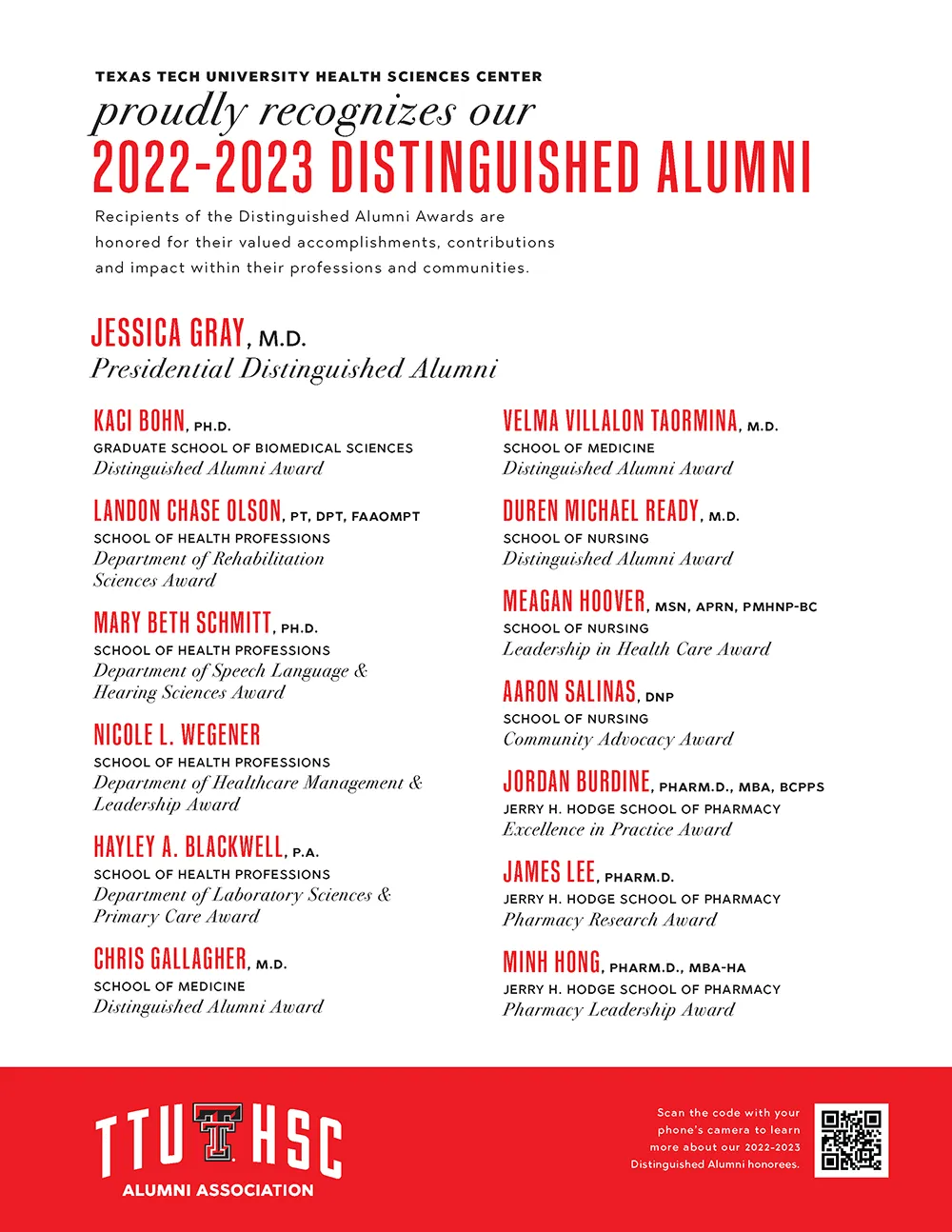 Distinguished Alumni Advertisement