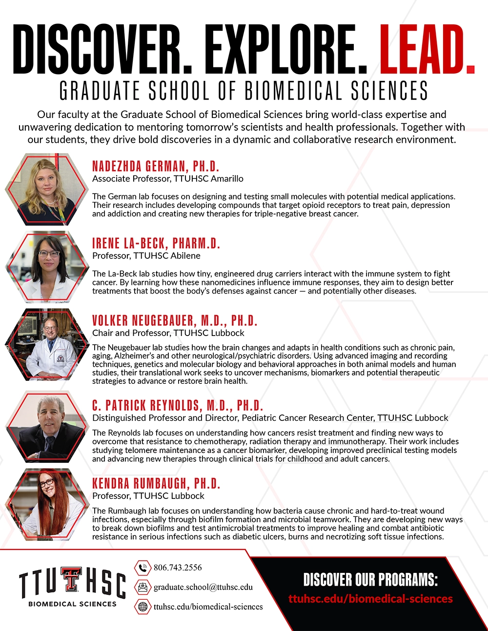 Texas Tech University Health Sciences Center Graduate School of Biomedical Sciences Advertisement
